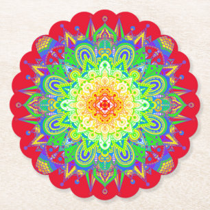 Dessous-de-verre En Papier Psychedelic Zen Mandala Art Abstrait