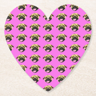 Dessous-de-verre En Papier Pug Dessous de verre en papier Rose Choquant