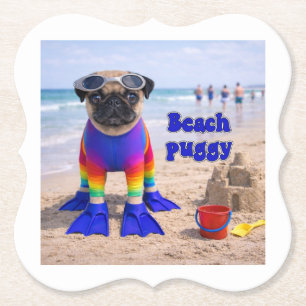 Dessous-de-verre En Papier Puggy de la plage