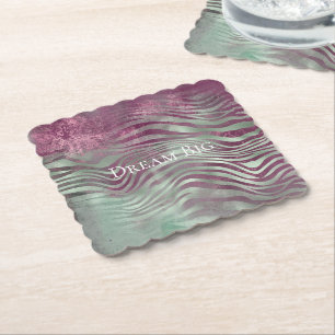Dessous-de-verre En Papier Purple Bourgogne Aqua Mint Zebra