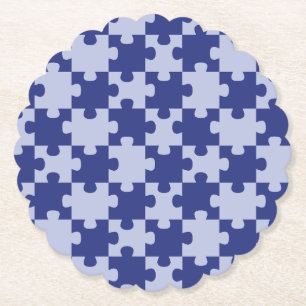 Dessous-de-verre En Papier Puzzle classique bleu marine sans couture de carre
