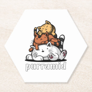 Dessous-de-verre En Papier Pyramide de chats Purramide Chatons mignons