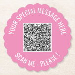 Dessous-de-verre En Papier QR Code Ajouter un message spécial Dessous de verr<br><div class="desc">Choisissez Couleurs et Dessous de verre de police avec votre code QR spécial Infos et texte personnalisé Dessous de verre / Cadeau papier moderne personnalisé - Ajouter votre code QR - Image ou logo - photo / Texte - Nom ou autre info / message - Redimensionner et déplacer ou supprimer...</div>