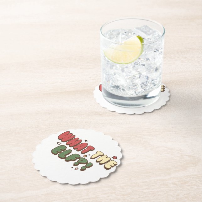 Dessous-de-verre En Papier Quel Noël rétro ELF (En situation)