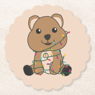 Dessous-de-verre En Papier Quokka Noël Neige Hiver Animaux Quokkas Papier