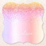 Dessous-de-verre En Papier Rainbow Pastel Girly Parties scintillant Metal Nom<br><div class="desc">Rainbow Pastel Faux Foil Parties scintillant d'étincelle métallique broyée Monogramme de métal Nom Dessous de verre en papier. Cela fait le cadeau parfait de remise de diplômes,  anniversaire,  mariage,  douche nuptiale,  anniversaire,  baby shower ou bachelorette pour quelqu'un qui aime le luxe glam et les styles chic.</div>