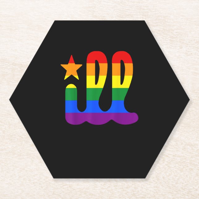 Dessous-de-verre En Papier Rainbow Pride Amour ill Philadelphia Philly Gay Pr (Devant)