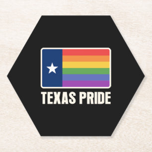 Dessous-de-verre En Papier Rainbow Texas Flag Design pour LGBT+ Texans fiers