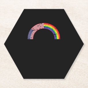 Dessous-de-verre En Papier Rainbow USA Drapeau gay LGBT LGBT LGBTQ American P