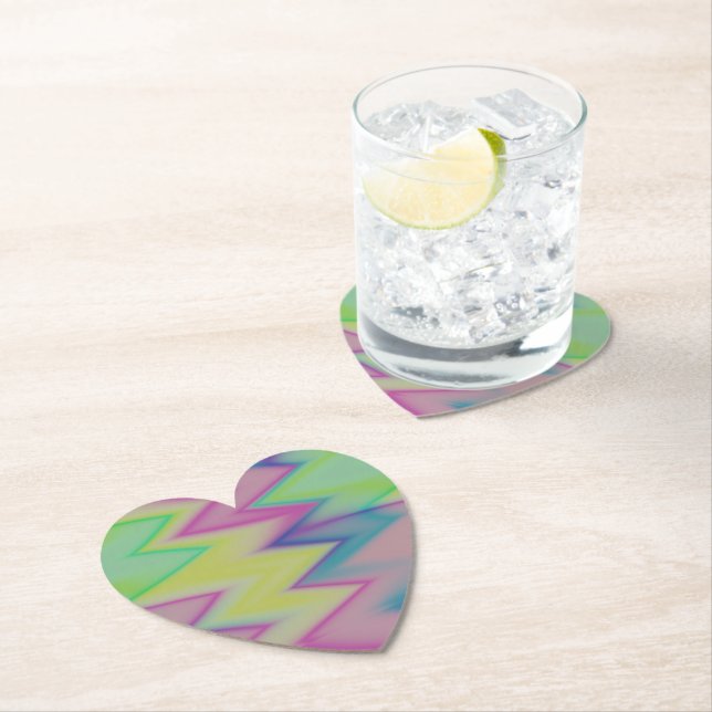 Dessous-de-verre En Papier Rainbow Zigzags (En situation)