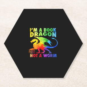 Dessous-de-verre En Papier Rainbows Je suis un livre Dragons Pas un ver LGBT