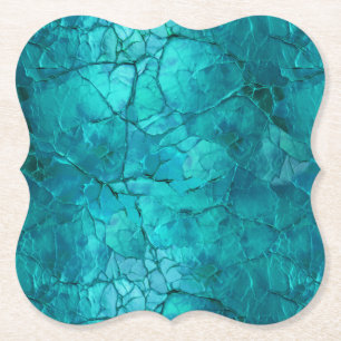 Dessous-de-verre En Papier Rayons complexes, Lignes en Turquoise et Turquoise