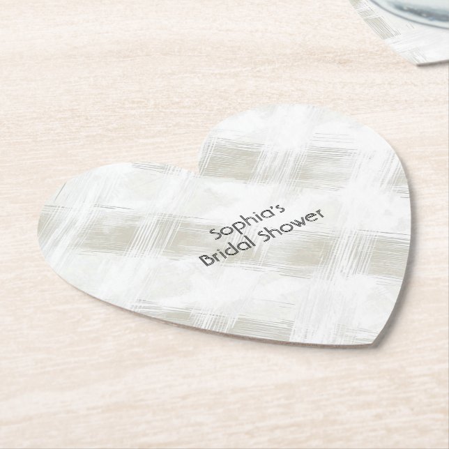 Dessous-de-verre En Papier Rayures blanches crème chic (Incliné)