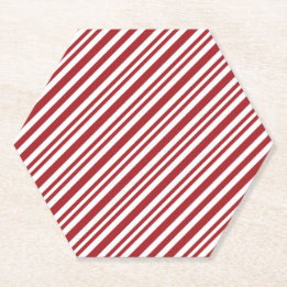 Dessous-de-verre En Papier Rayures de Canne à Sucre de Noël