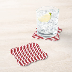 Dessous-de-verre En Papier Rayures de Canne à Sucre de Noël