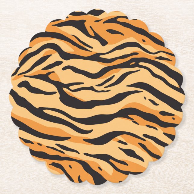 Dessous-de-verre En Papier Rayures de tigre (Devant)