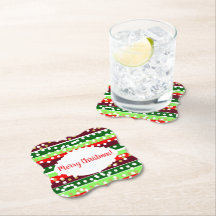 Rayures rouges et vertes à pois de Noël 
