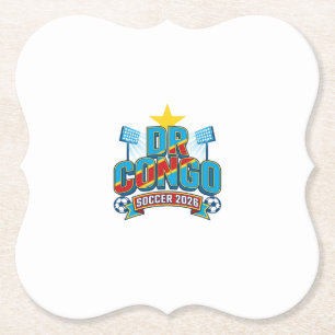 Dessous-de-verre En Papier RDC Soccer 2026 Football Gras Pays Typographie