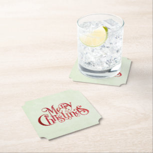 Dessous-de-verre En Papier Red Joyeux Noël Typographie Festive Police