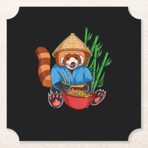 Dessous-de-verre En Papier Red Panda Ramen Cook Hommes Femmes Enfants Ramen C