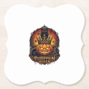 Dessous-de-verre En Papier Reine Citrouille Halloween Hibou Araignée Chat Noi