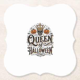 Dessous-de-verre En Papier Reine de Halloween Vintage Crâne Chemise Citrouill