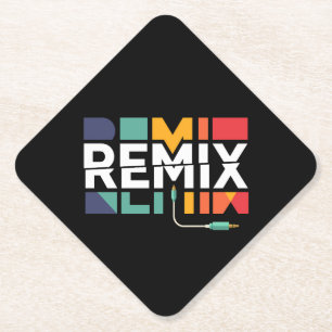 Dessous-de-verre En Papier Remix Audio Graphisme Géométrique Rétro Musique