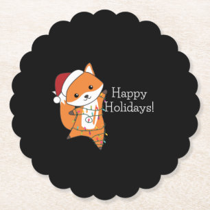 Dessous-de-verre En Papier Renard Noël Neige Hiver Animaux Renards Foxes