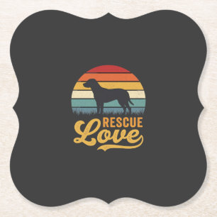 Dessous-de-verre En Papier Rescue Love Retro Dog Sunset_1