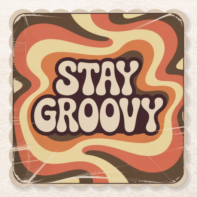 Dessous-de-verre En Papier Restez Groovy (Devant)
