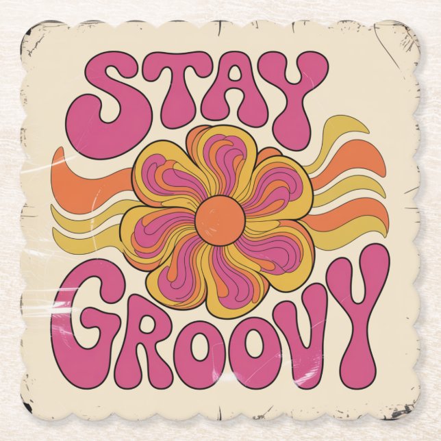 Dessous-de-verre En Papier Restez Groovy (Devant)