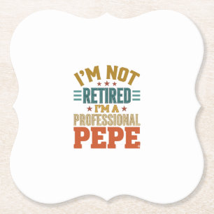 Dessous-de-verre En Papier Retraite Professionnelle Pepe Vintage Typographie