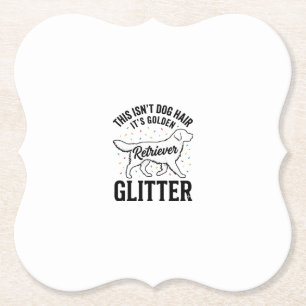 Dessous-de-verre En Papier Rétro T-Shirt à Poils de Chien Pailleté Golden Ret