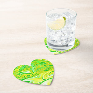 Dessous-de-verre En Papier "Rêve minty : Les perles douces du marbre vert"