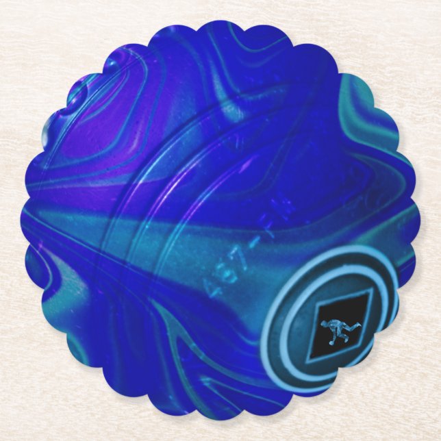 Dessous-de-verre En Papier Rolling Blue : Le Bowling Classique (Devant)