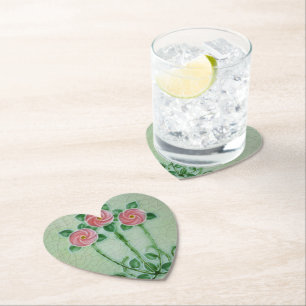 Dessous-de-verre En Papier Romantique Art Nouveau Crackle Glaze En Forme De C