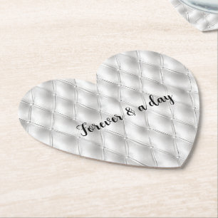 Dessous-de-verre En Papier Romantique Blanc Faux Cuir