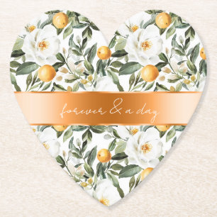 Dessous-de-verre En Papier Romantique sicilien été Oranges florales Mariage
