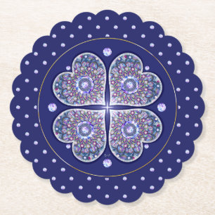 Dessous-de-verre En Papier Rosace bleue