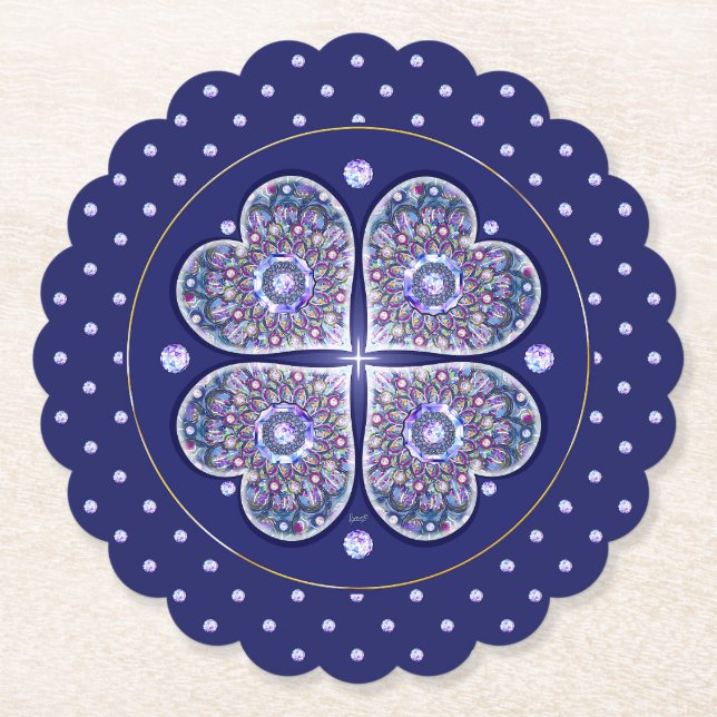 Dessous-de-verre En Papier Rosace bleue (Devant)