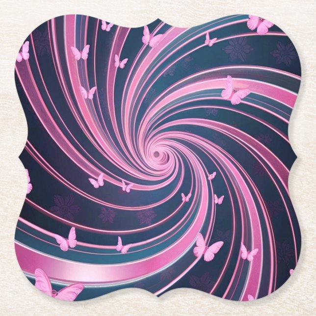 Dessous-de-verre En Papier Rose beurre (Devant)