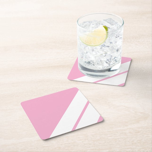Dessous-de-verre En Papier rose blanc (En situation)