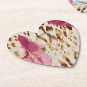 Dessous-de-verre En Papier Rose Blanc Or Sud-Ouest Cowgirl Parties scintillan