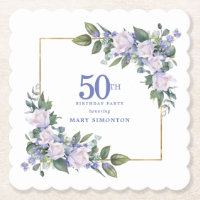 Rose Blanche Fleur Bleue Personnalisée Fête d'anni