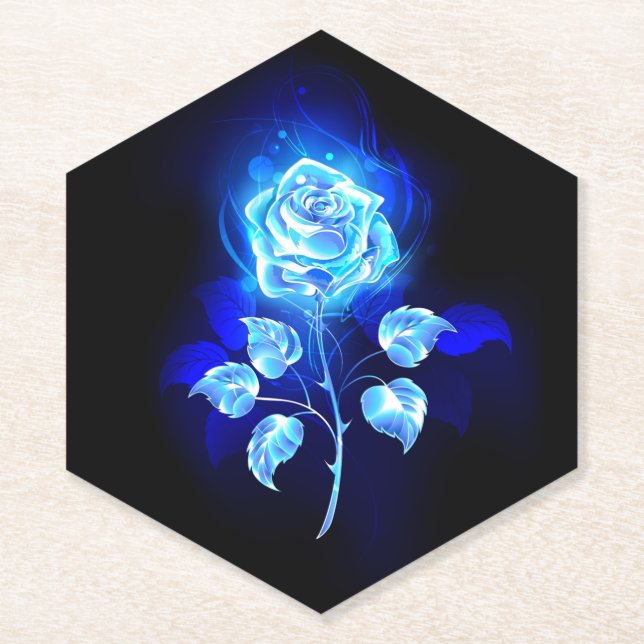 Dessous-de-verre En Papier Rose bleu brûlant (Devant)