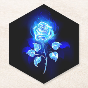 Dessous-de-verre En Papier Rose bleue brûlante
