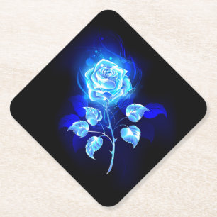 Dessous-de-verre En Papier Rose bleue brûlante