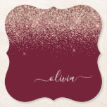 Dessous-de-verre En Papier Rose Bourgogne Gold Blush Pink Parties scintillant<br><div class="desc">Burgundy et or Rose - Blush Pink Sparkle Parties scintillant Script Monogramme Nom Dessous de verre papier. Cela fait le cadeau parfait de remise de diplômes,  anniversaire,  mariage,  douche nuptiale,  anniversaire,  baby shower ou bachelorette pour quelqu'un qui aime le luxe glam et les styles chic.</div>