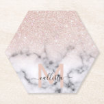 Dessous-de-verre En Papier Rose brillant Parties scintillant or  Marbre Ombre<br><div class="desc">Cette motif élégante et girly est parfaite pour la femme moderne. Il présente une parties scintillant d'or rose brillante imbriquée sur le dessus d'un noir et avec un motif en marbre dans le style d'un dégradé sombre. tendance, cool, chic, luxe et design. ***REMARQUE DE CONCEPTION IMPORTANTE : Pour toute demande...</div>