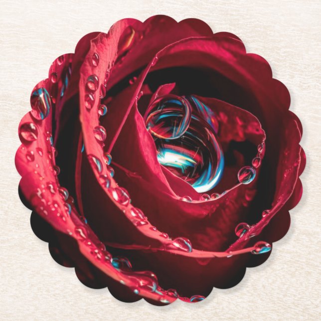 Dessous-de-verre En Papier Rose de thé (Devant)